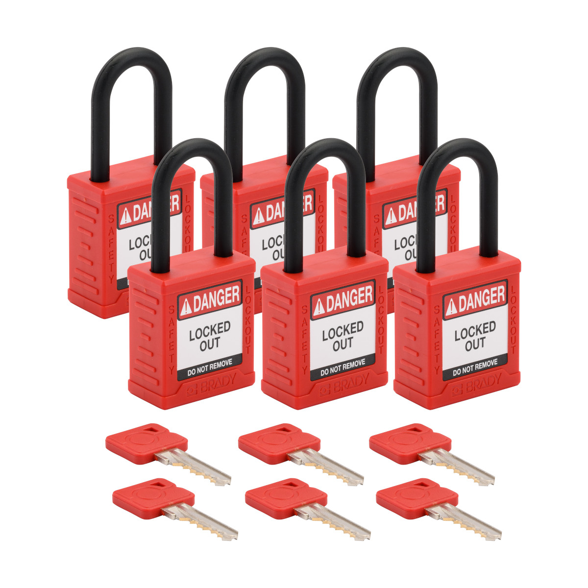 Brady Velocity Nylon Safety Lockout Padlocks 6 Pack from Columbia Safety